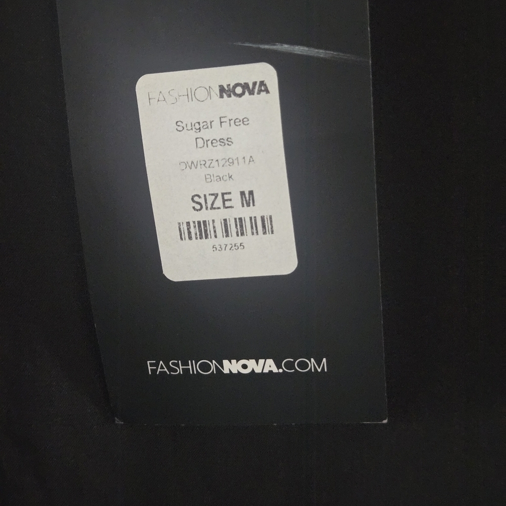 Fashion Nova Black Satin Twist-Front Long Sleeve Dress - Picture 4 of 7